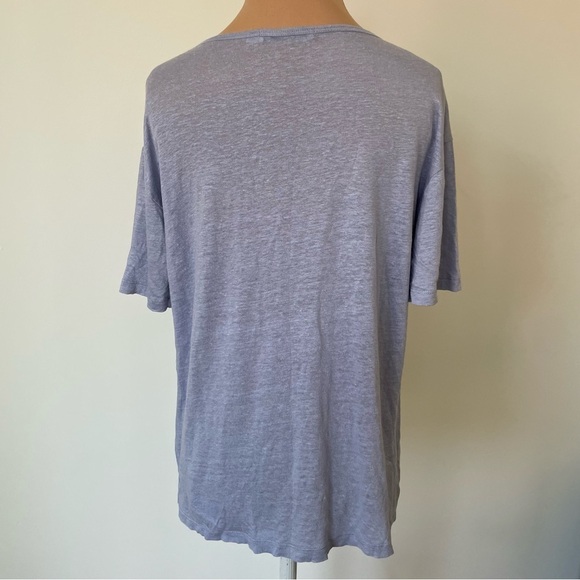 T Alexander Wang Pearl Blue Linen Silk Jersey Oversized Short Sleeve Tee Size XS - Picture 3 of 8